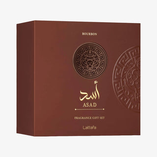 Lattafa Asad Bourbon 3pcs Gift Set amber gourmand perfume